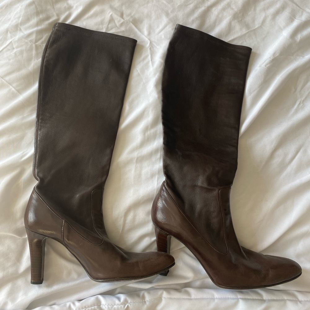 Cole Haan Leather Knee High Heeled Boots